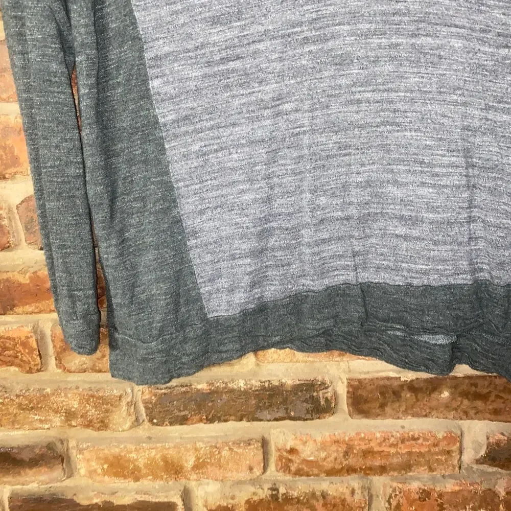 Madewell Two-Tone Gray Color Block Long Sleeve All Around Top Women's Size Small